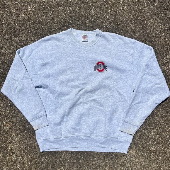Vintage Heather Grey Ohio State Crewneck Sweatshirt Size XL - Picture 1 of 5
